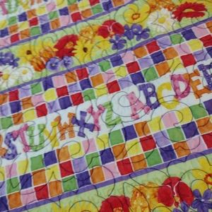 Purple Colorful ABC Baby Quilt Floral ABC's Crib 56"× 44"